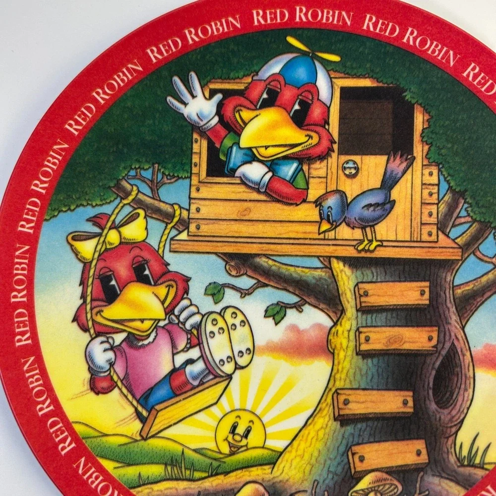 Vintage Red Robin Hamburgers Restaurant Children's Plate‎ Made In USA